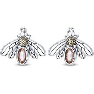 Women's Bee Hoop Earrings Glow in the Dark Zirconia Hypoallergenic